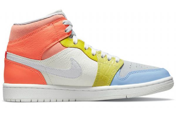 Nike Air Jordan 1 Mid Tops Retro Basketball Sko Til Damer Flerfarvet