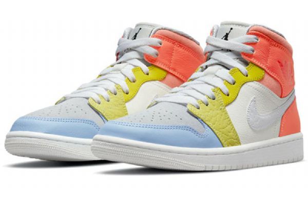 Nike Air Jordan 1 Mid Tops Retro Basketball Sko Til Damer Flerfarvet