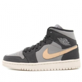 Nike Air Jordan 1 Mid Tops Retro Basketball Sko Til Damer Grå