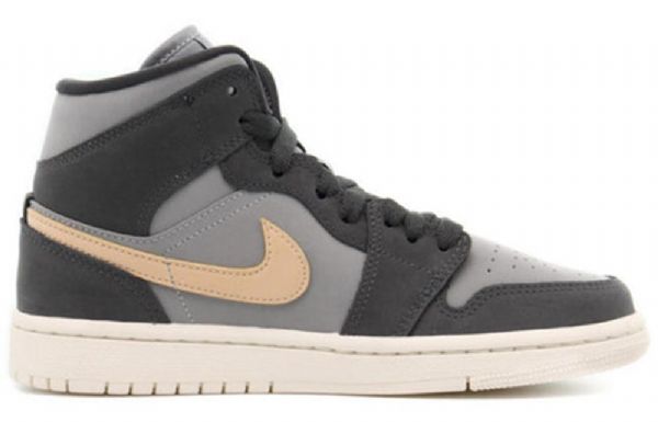 Nike Air Jordan 1 Mid Tops Retro Basketball Sko Til Damer Grå