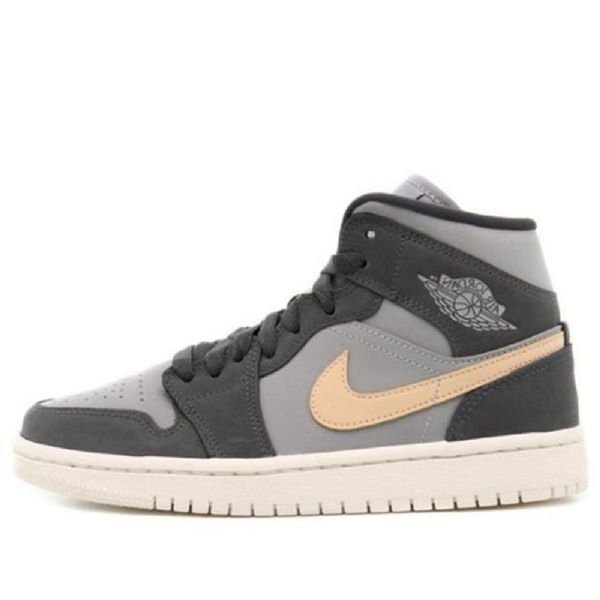 Nike Air Jordan 1 Mid Tops Retro Basketball Sko Til Damer Grå