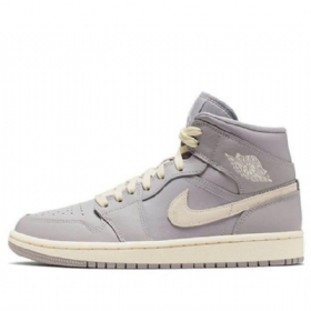 Nike Air Jordan 1 Mid Tops Retro Basketball Sko Til Damer Grå Lys