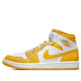 Nike Air Jordan 1 Mid Tops Retro Basketball Sko Til Damer Guld