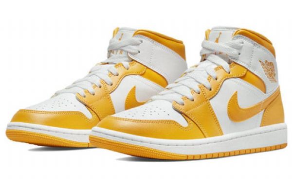 Nike Air Jordan 1 Mid Tops Retro Basketball Sko Til Damer Guld