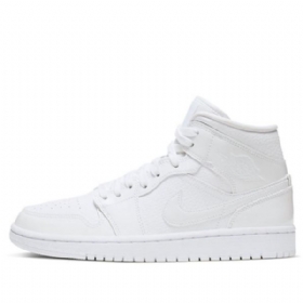 Nike Air Jordan 1 Mid Tops Retro Basketball Sko Til Damer Hvid