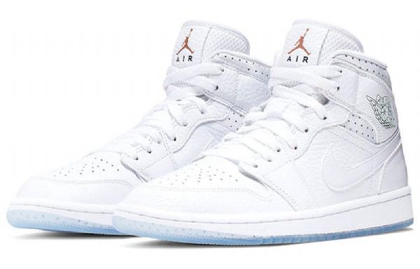 Nike Air Jordan 1 Mid Tops Retro Basketball Sko Til Damer Hvid