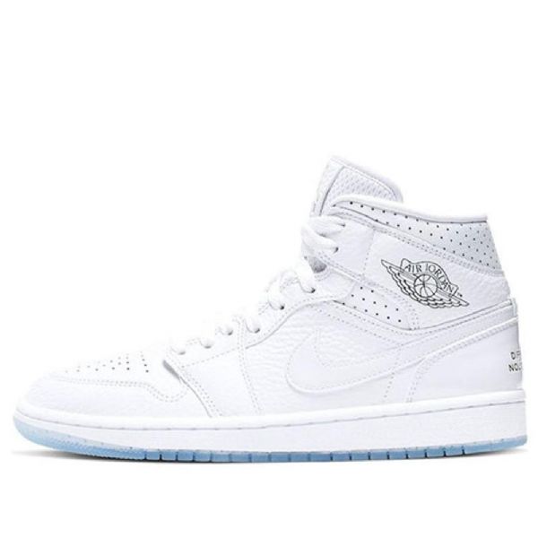 Nike Air Jordan 1 Mid Tops Retro Basketball Sko Til Damer Hvid