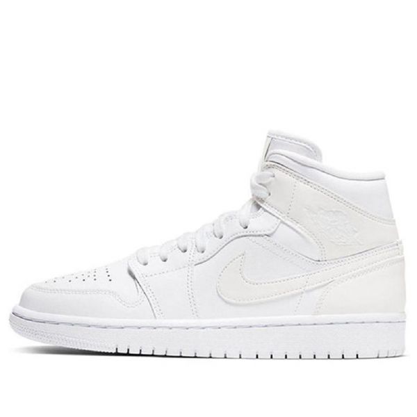Nike Air Jordan 1 Mid Tops Retro Basketball Sko Til Damer Hvid