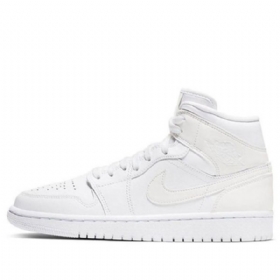 Nike Air Jordan 1 Mid Tops Retro Basketball Sko Til Damer Hvid