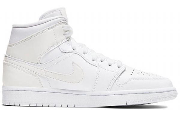Nike Air Jordan 1 Mid Tops Retro Basketball Sko Til Damer Hvid