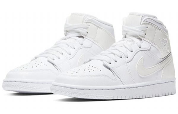 Nike Air Jordan 1 Mid Tops Retro Basketball Sko Til Damer Hvid
