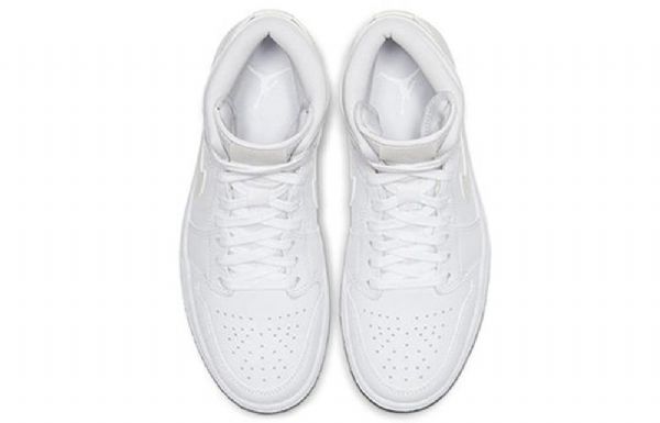 Nike Air Jordan 1 Mid Tops Retro Basketball Sko Til Damer Hvid