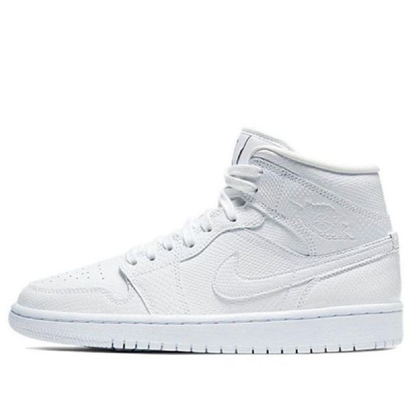 Nike Air Jordan 1 Mid Tops Retro Basketball Sko Til Damer Hvid