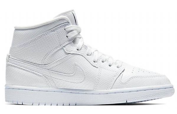 Nike Air Jordan 1 Mid Tops Retro Basketball Sko Til Damer Hvid