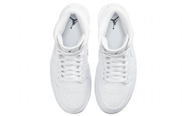 Nike Air Jordan 1 Mid Tops Retro Basketball Sko Til Damer Hvid