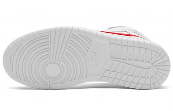 Nike Air Jordan 1 Mid Tops Retro Basketball Sko Til Damer Hvid Rød