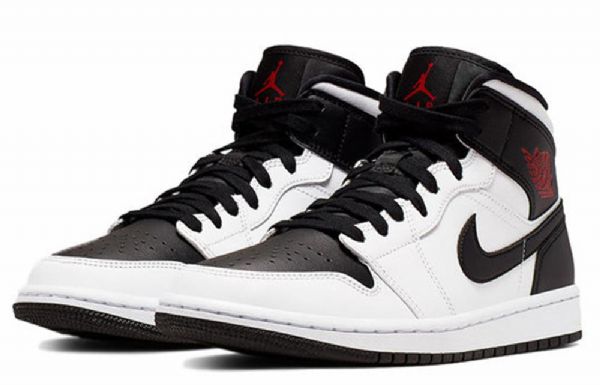 Nike Air Jordan 1 Mid Tops Retro Basketball Sko Til Damer Hvid Sort