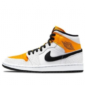Nike Air Jordan 1 Mid Tops Retro Basketball Sko Til Damer Hvidguld