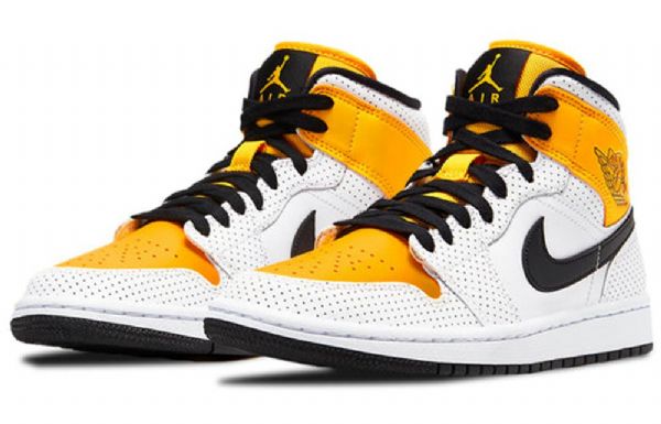 Nike Air Jordan 1 Mid Tops Retro Basketball Sko Til Damer Hvidguld