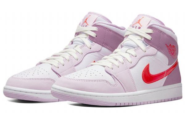 Nike Air Jordan 1 Mid Tops Retro Basketball Sko Til Damer Lys Lilla