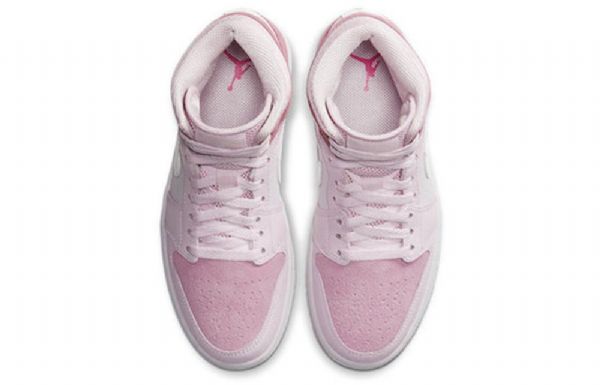 Nike Air Jordan 1 Mid Tops Retro Basketball Sko Til Damer Lyserød
