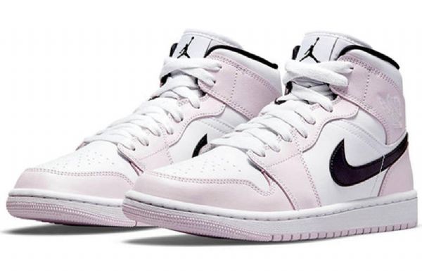 Nike Air Jordan 1 Mid Tops Retro Basketball Sko Til Damer Lyserød