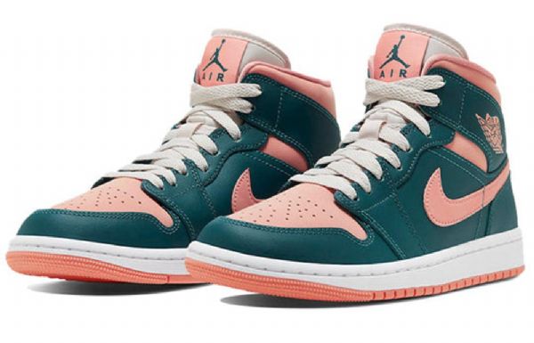 Nike Air Jordan 1 Mid Tops Retro Basketball Sko Til Damer Mørkegrøn