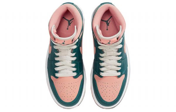 Nike Air Jordan 1 Mid Tops Retro Basketball Sko Til Damer Mørkegrøn
