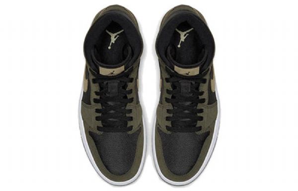 Nike Air Jordan 1 Mid Tops Retro Basketball Sko Til Damer Olivengrøn