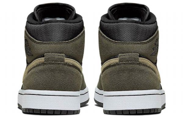 Nike Air Jordan 1 Mid Tops Retro Basketball Sko Til Damer Olivengrøn