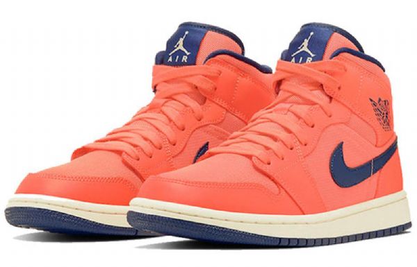Nike Air Jordan 1 Mid Tops Retro Basketball Sko Til Damer Orange