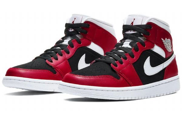 Nike Air Jordan 1 Mid Tops Retro Basketball Sko Til Damer Rød Sort