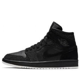Nike Air Jordan 1 Mid Tops Retro Basketball Sko Til Damer Sort