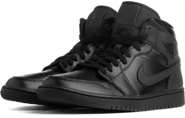 Nike Air Jordan 1 Mid Tops Retro Basketball Sko Til Damer Sort