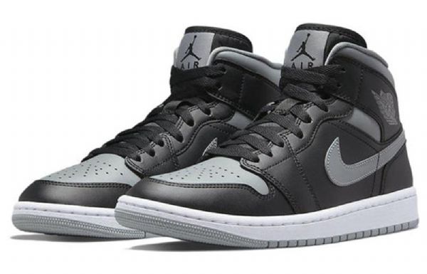 Nike Air Jordan 1 Mid Tops Retro Basketball Sko Til Damer Sort Grå