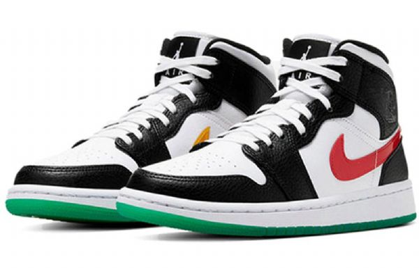 Nike Air Jordan 1 Mid Tops Retro Basketball Sko Til Damer Sort Hvid