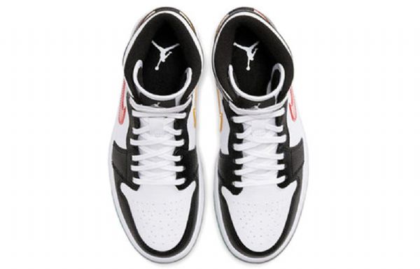 Nike Air Jordan 1 Mid Tops Retro Basketball Sko Til Damer Sort Hvid