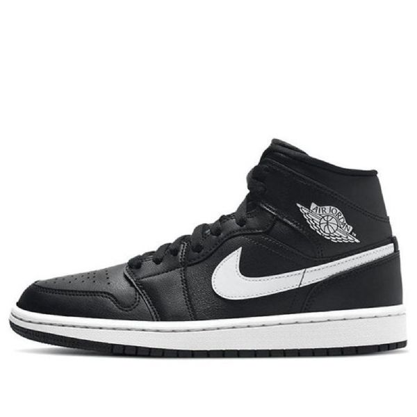 Nike Air Jordan 1 Mid Tops Retro Basketball Sko Til Damer Sort Hvid
