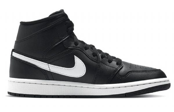 Nike Air Jordan 1 Mid Tops Retro Basketball Sko Til Damer Sort Hvid