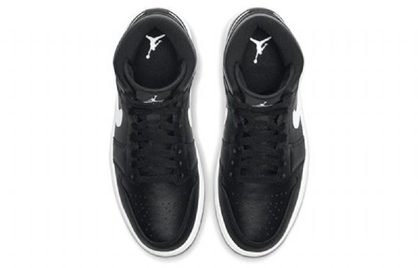 Nike Air Jordan 1 Mid Tops Retro Basketball Sko Til Damer Sort Hvid