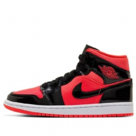 Nike Air Jordan 1 Mid Tops Retro Basketball Sko Til Damer Sort Rød