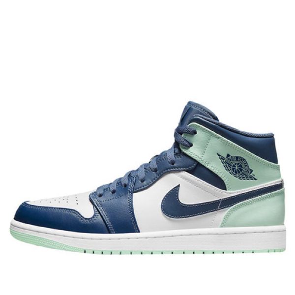 Nike Air Jordan 1 Mid Tops Retro Basketball Sko Til Mænd Blå Mint