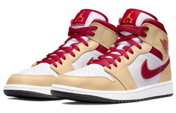 Nike Air Jordan 1 Mid Tops Retro Basketball Sko Til Mænd Bright Rød