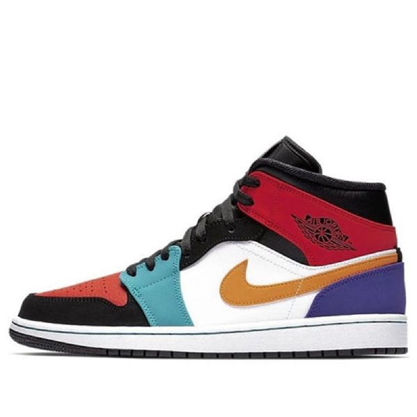 Nike Air Jordan 1 Mid Tops Retro Basketball Sko Til Mænd Flerfarvet