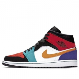 Nike Air Jordan 1 Mid Tops Retro Basketball Sko Til Mænd Flerfarvet