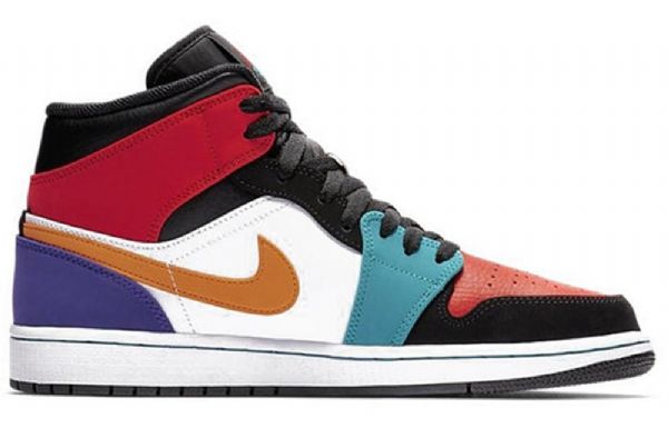 Nike Air Jordan 1 Mid Tops Retro Basketball Sko Til Mænd Flerfarvet
