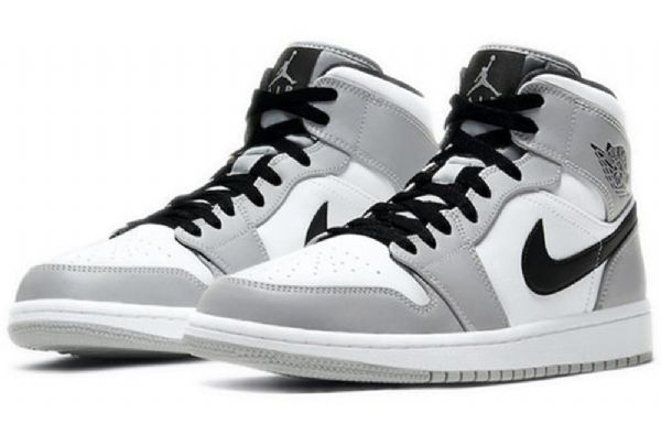 Nike Air Jordan 1 Mid Tops Retro Basketball Sko Til Mænd Grå