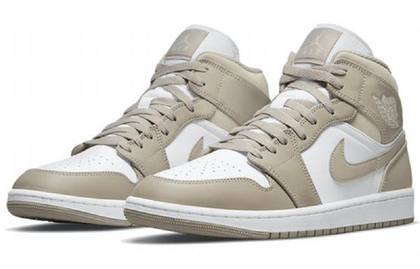 Nike Air Jordan 1 Mid Tops Retro Basketball Sko Til Mænd Grå