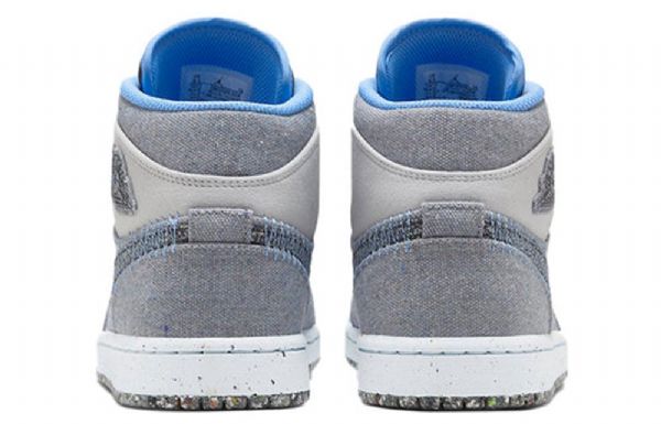 Nike Air Jordan 1 Mid Tops Retro Basketball Sko Til Mænd Grå Blå