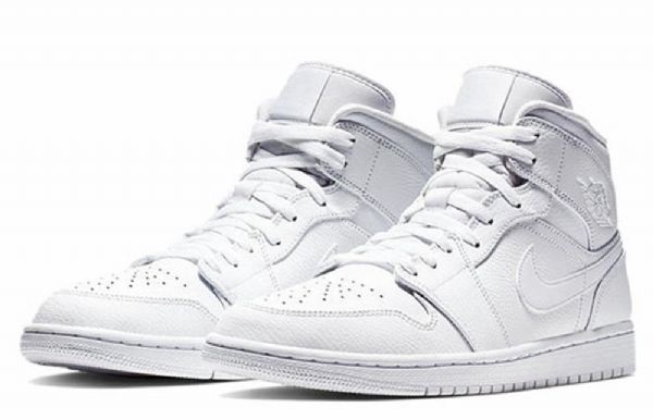 Nike Air Jordan 1 Mid Tops Retro Basketball Sko Til Mænd Hvid